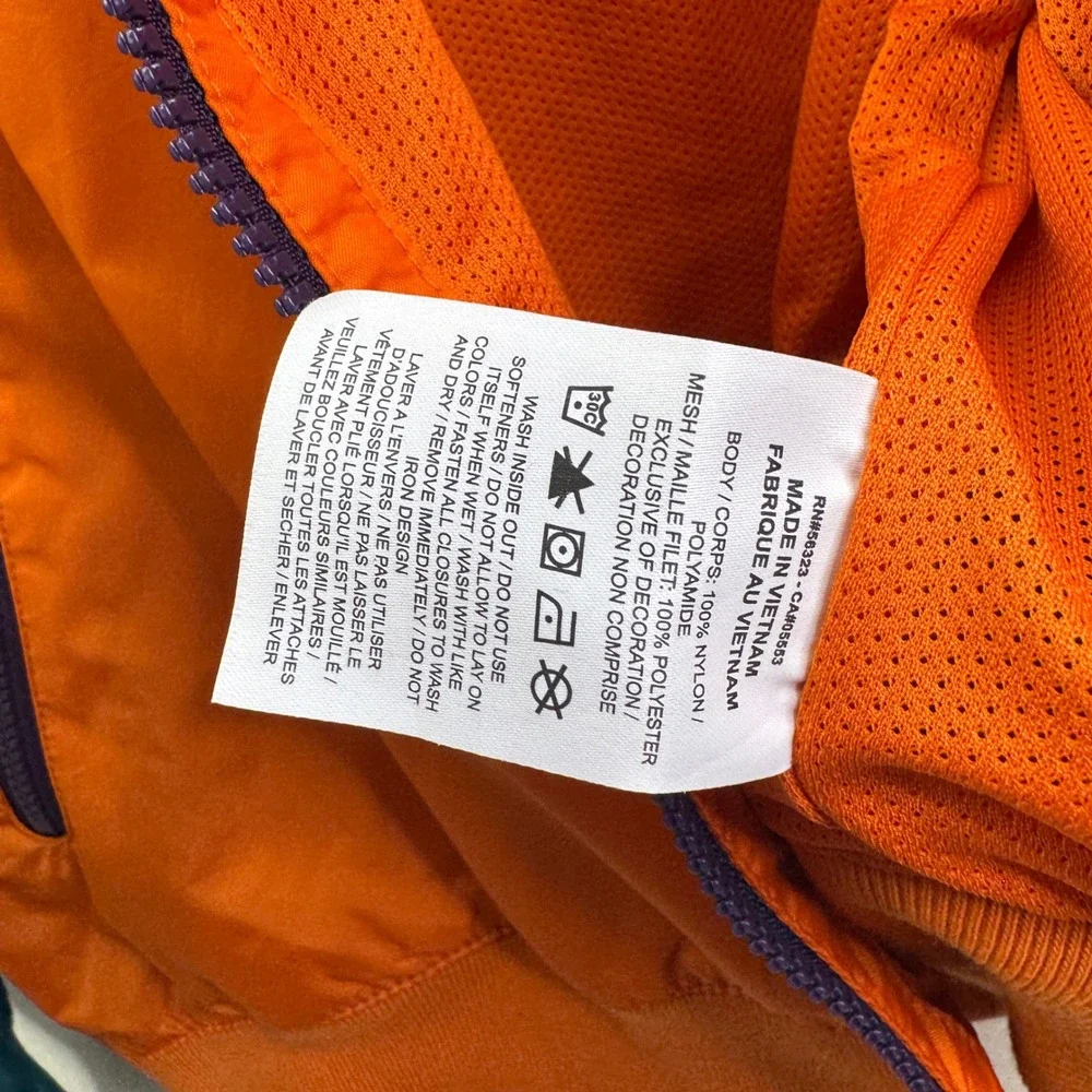 Nike Windbreaker Jacket Medium Orange Purple Teal Colorblock Retro Streetwear